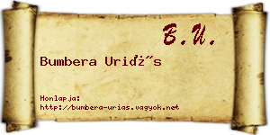 Bumbera Uriás névjegykártya